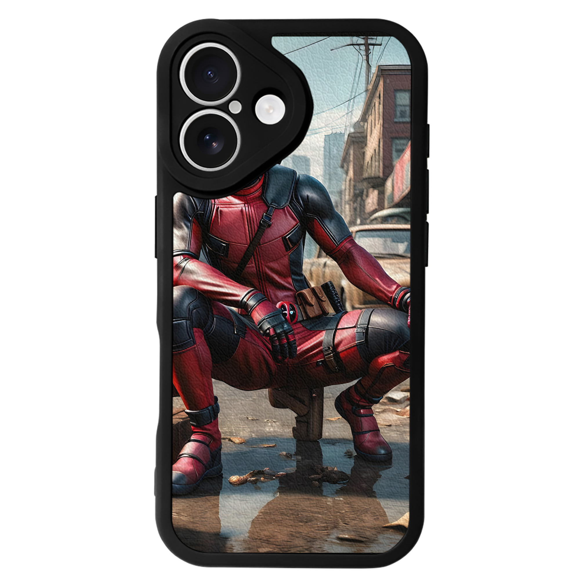 （画像用） Deadpool デッドプール 【iPhone 16シリーズ対応】シリコンスマホケース（レザー調） 材質：シリコン